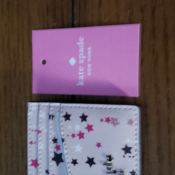 NWT Kate Spade Twinkle Printed Pink Multi Small Slim Card Holder Case - Picture 7 of 7